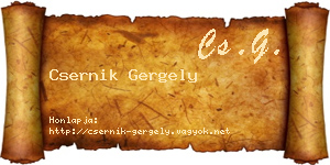 Csernik Gergely névjegykártya